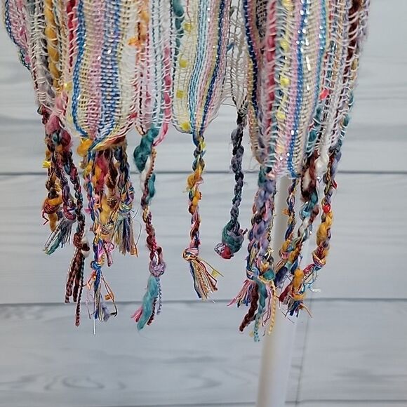 Unbranded multicolor summer scarf with fringe 70" length - Picture 5 of 5